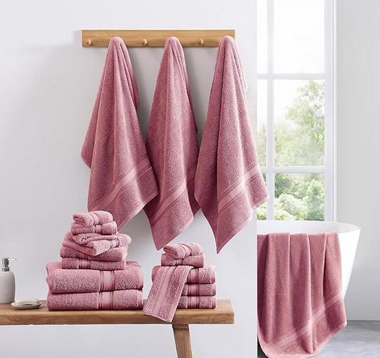 18 Piece Towel set-Wishful Mauve