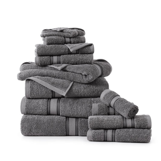 12 Piece Towel set- Grey