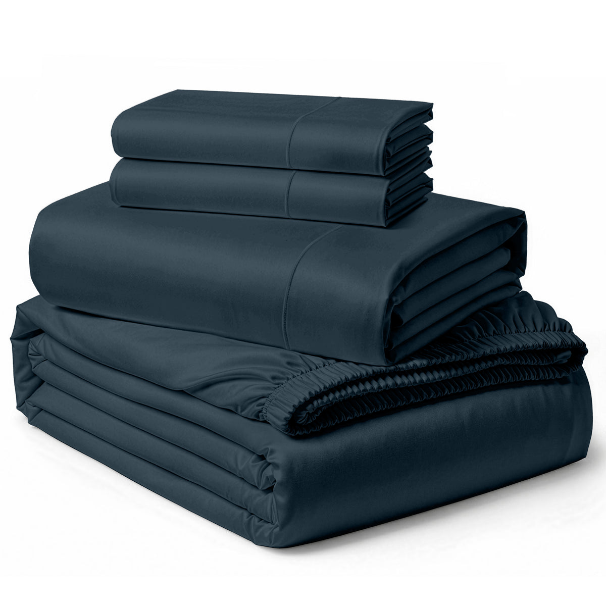 Lane Linen Egyptian Cotton Sheet Set - Estate Blue - 4 piece set