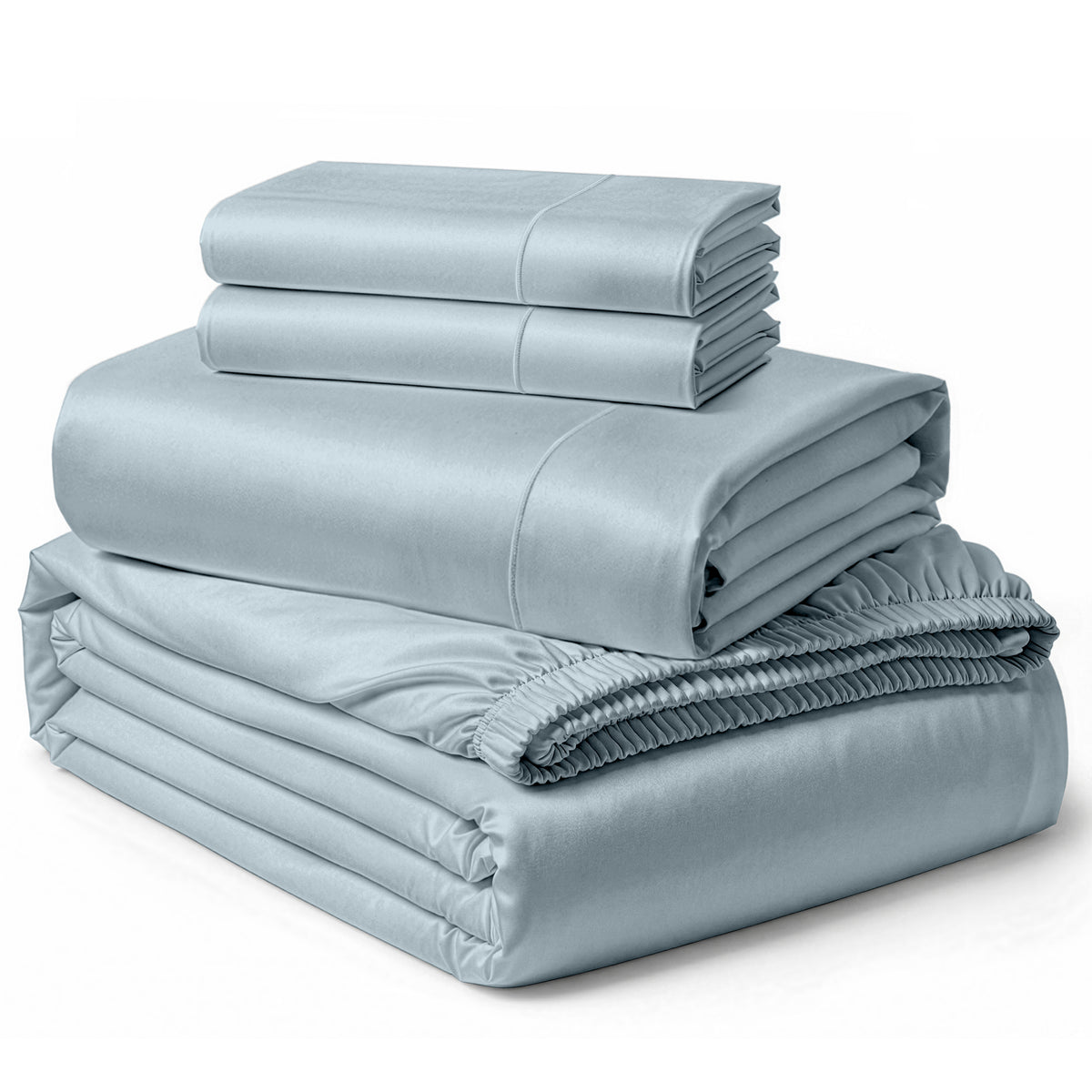 Lane Linen Egyptian Cotton Sheet Set - French Blue - 4 piece set