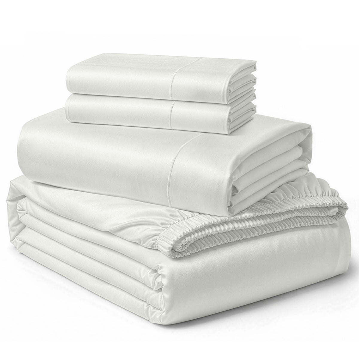Lane Linen Egyptian Cotton Sheet Set - Vaporous Gray - 4 piece set