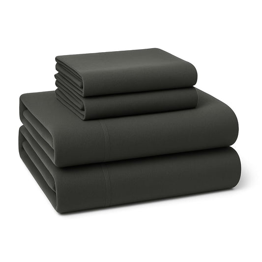 Lane Linen 100% cotton flannel sheet set in Charcoal, Queen