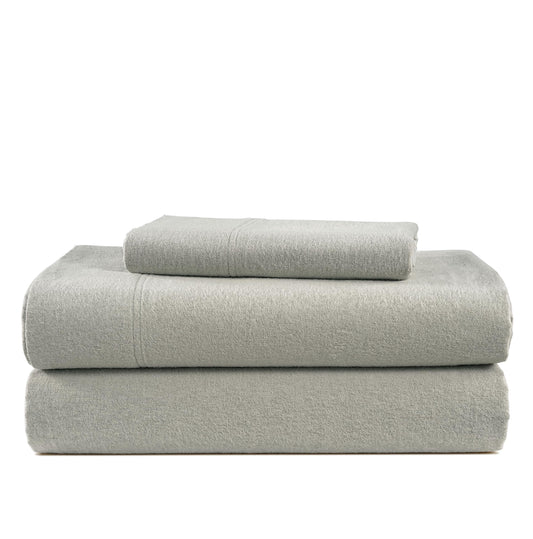 Lane Linen 100% cotton flannel sheet set in Silver, Twin