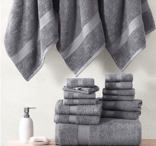 24 Piece Towel set-Grey