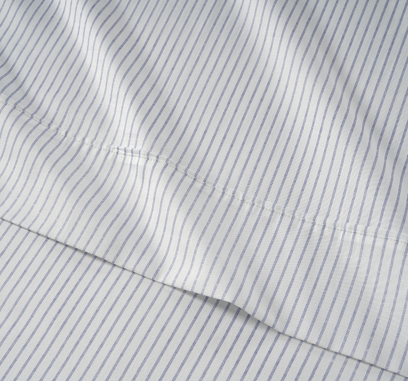 450 Thread Count Ticking Stripe Cobalt Blue