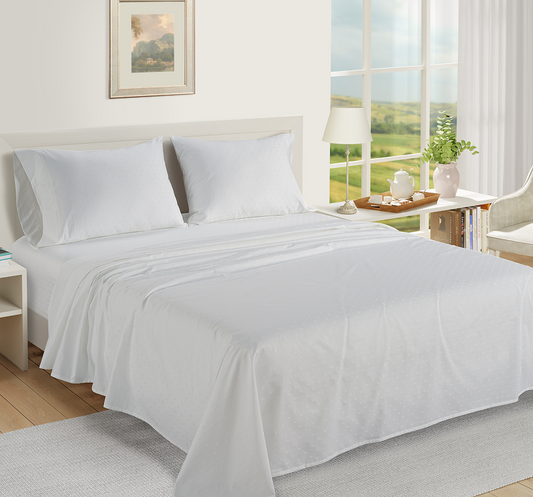 1000 Thread Count-Swiss Dot-White