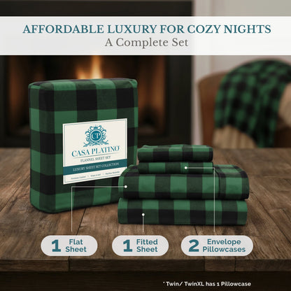 Flannel Sheet Set cp-gallery: color=Buffalo Green