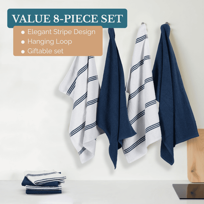 Terry Kitchen Towel Set cp-gallery: color=Blue; size=8 Piece Set