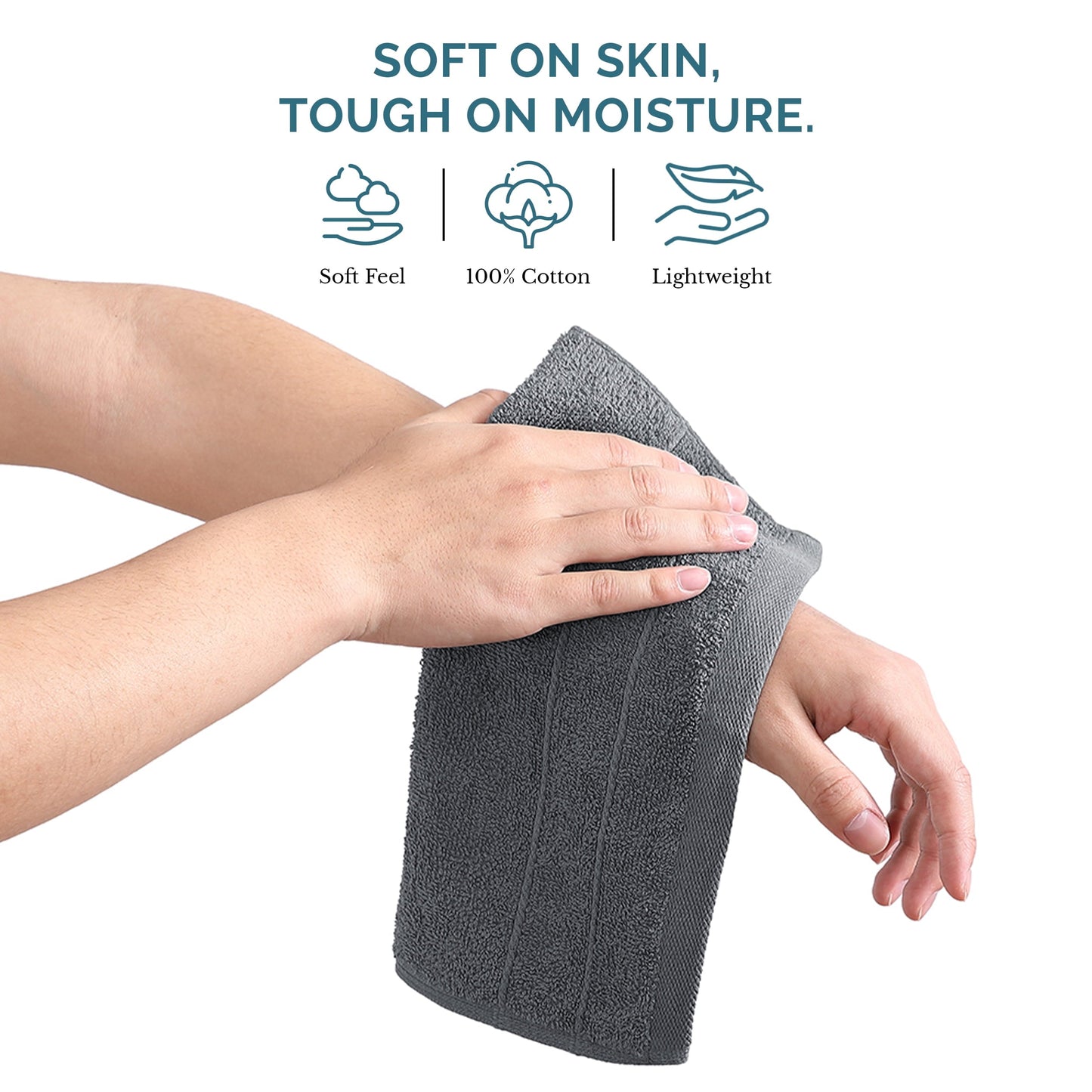 6-Piece Cotton Washcloths Set cp-gallery: color=Cool Grey; size=6 Piece Set