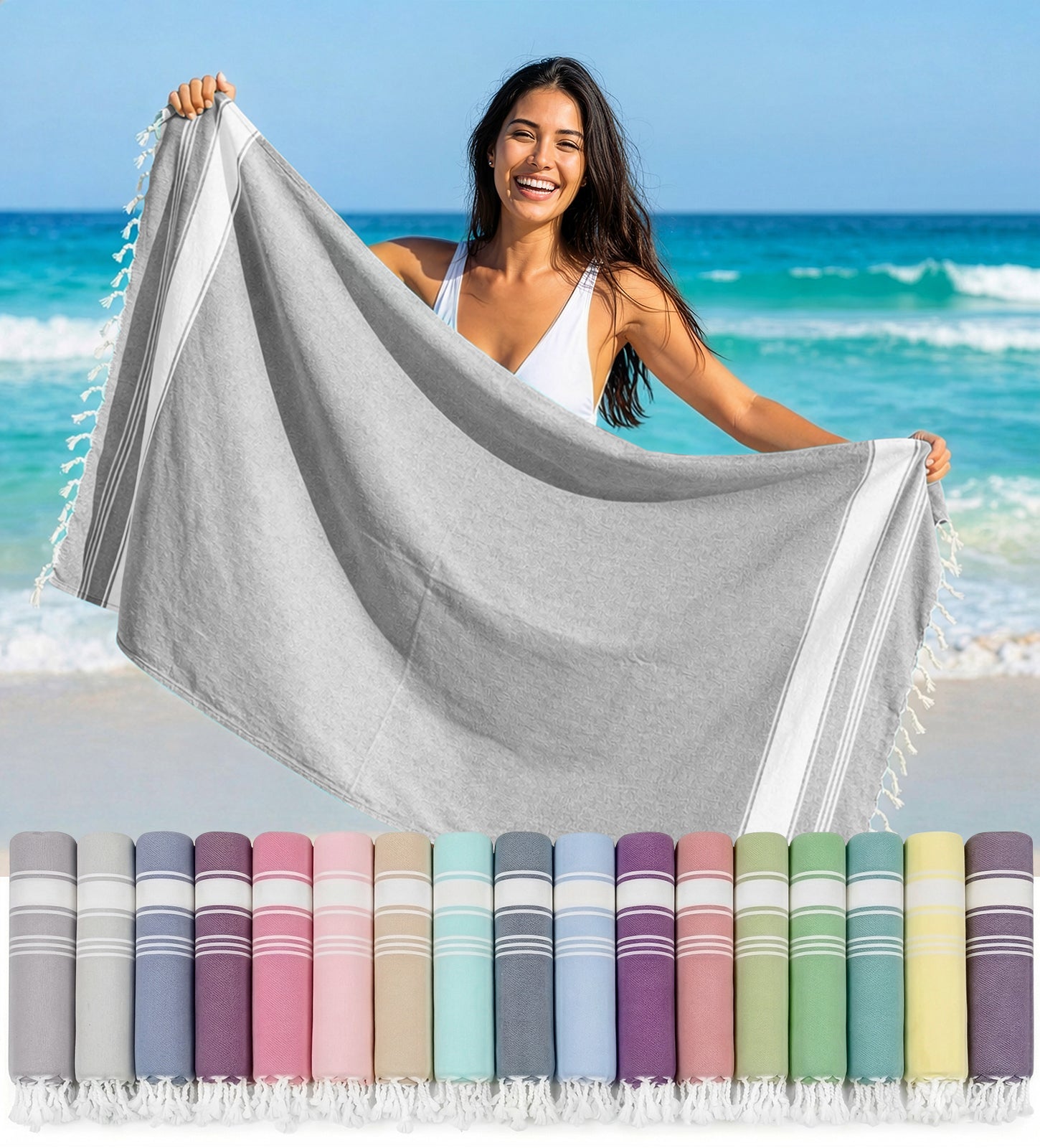 1 PIECE TURKISH BEACH TOWEL-ALLOY