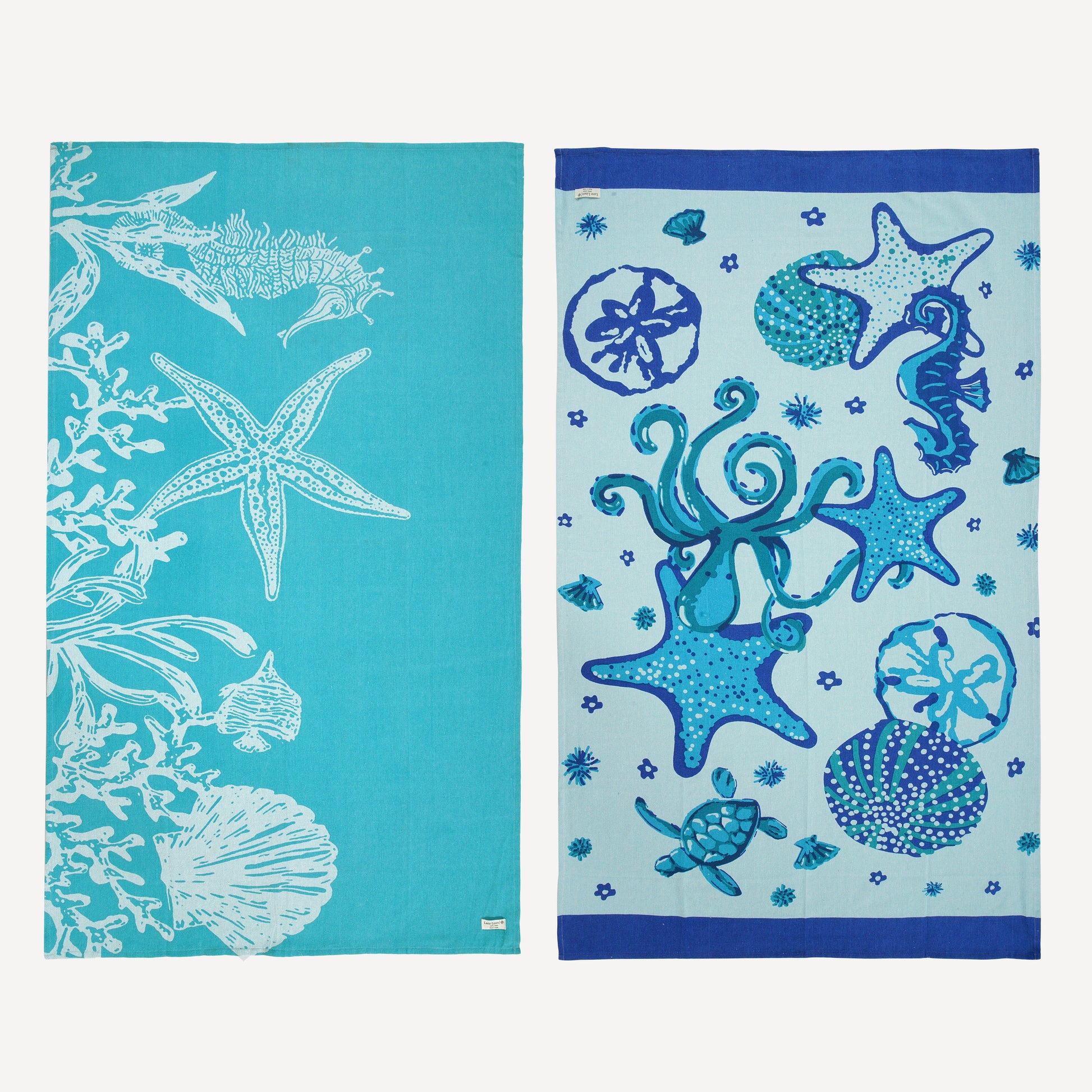 2 PIECE TURKISH BEACH TOWEL SET-STARFISH-SERENADE