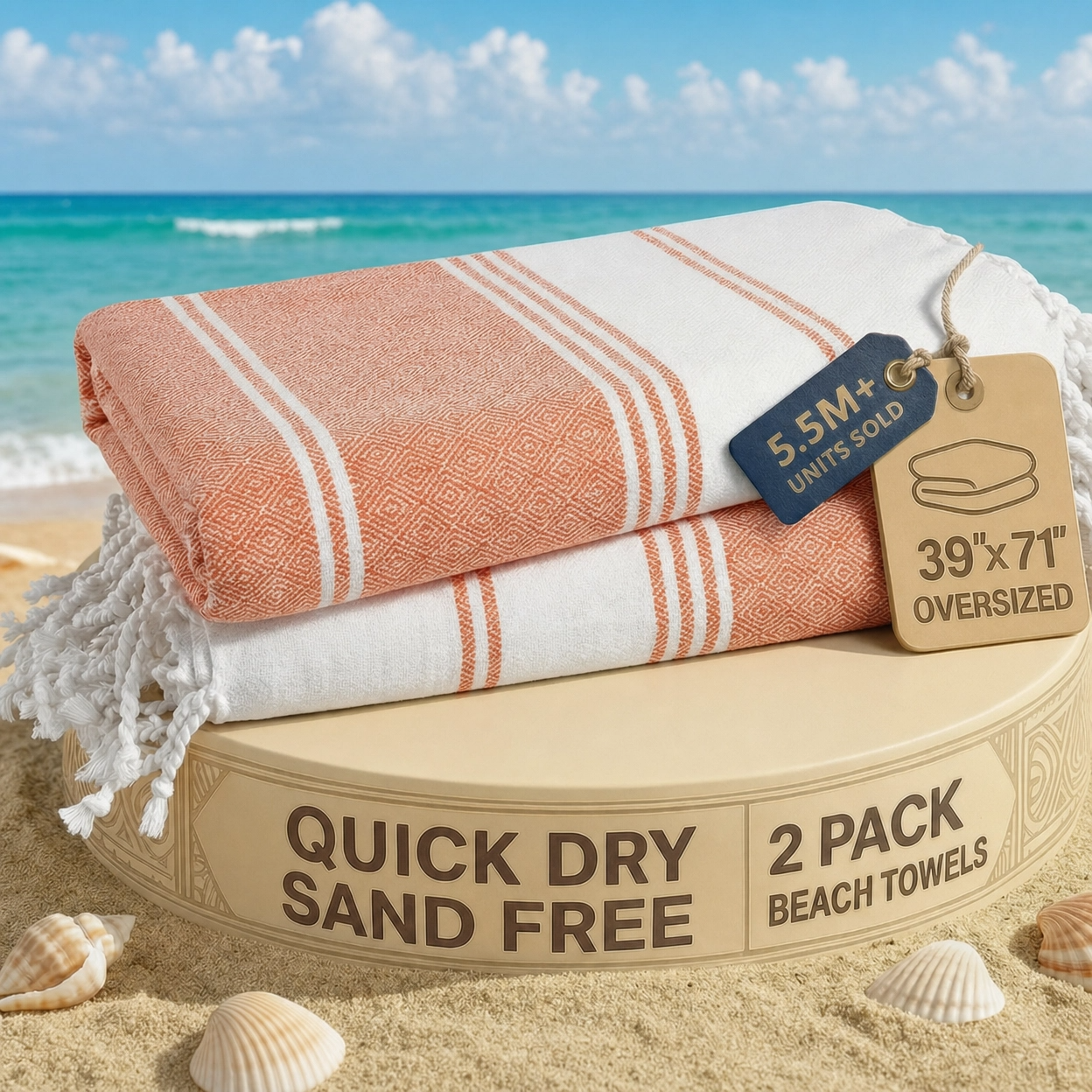 2 PIECE TURKISH BEACH TOWEL SET-BIRD-OF-PARADISE