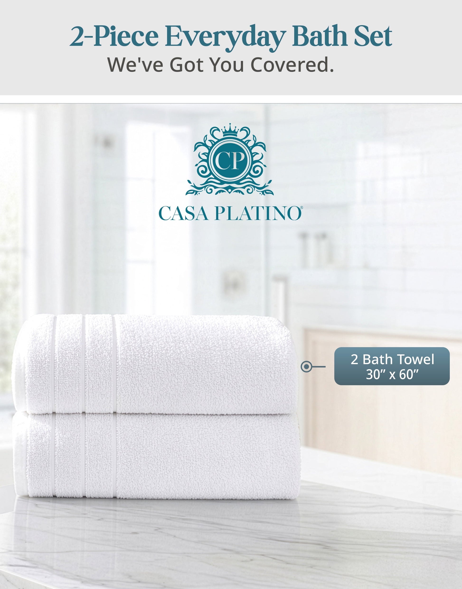 2-Piece Cotton Bath Towels Set