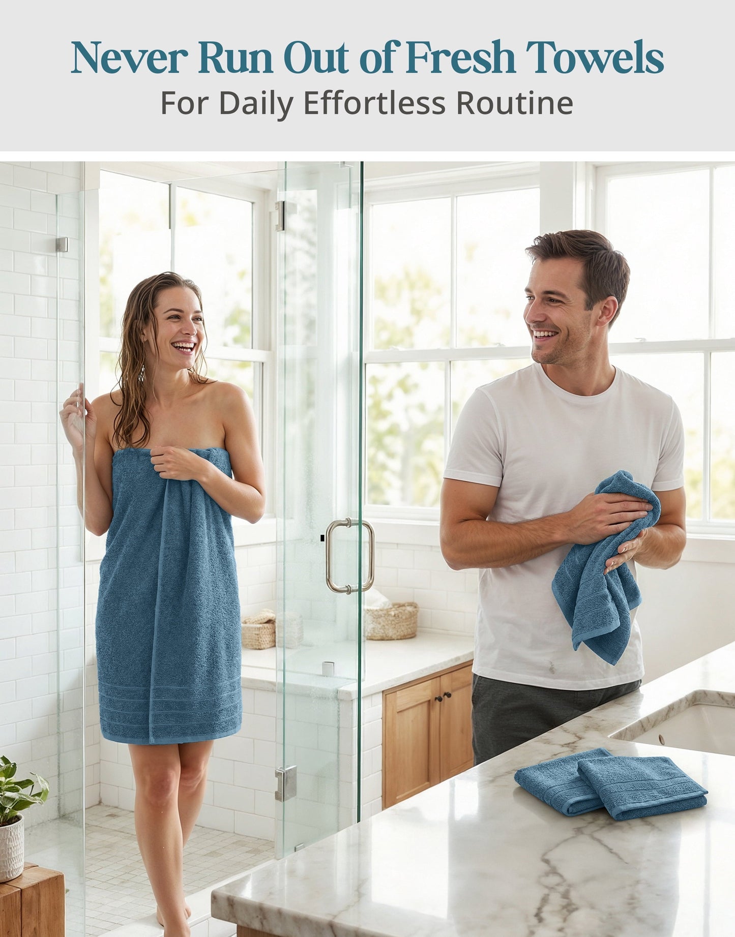 8-Piece Cotton Bath Towel Set cp-gallery: color=Steel Blue; size=8 Piece Set