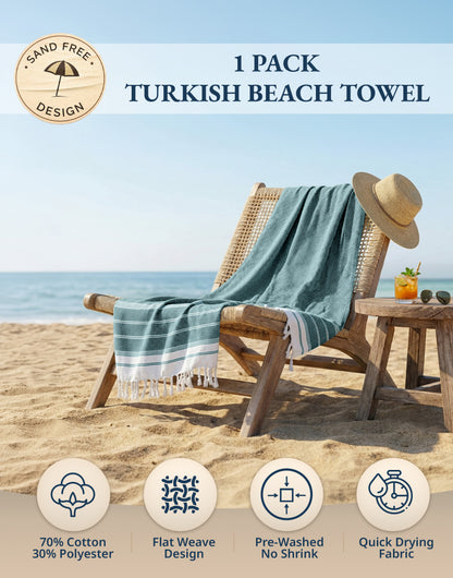 1 PIECE TURKISH BEACH TOWEL-BALTIC