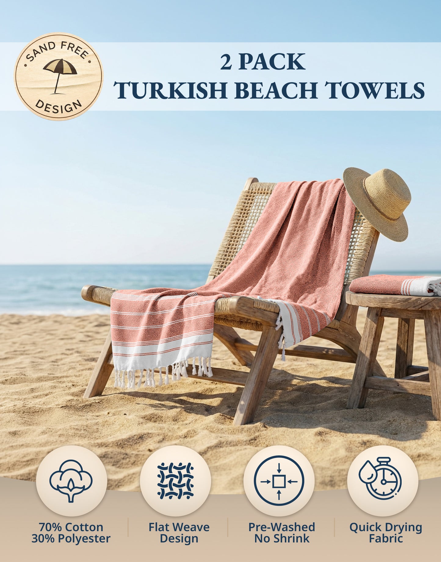 2 PIECE TURKISH BEACH TOWEL SET-BIRD-OF-PARADISE