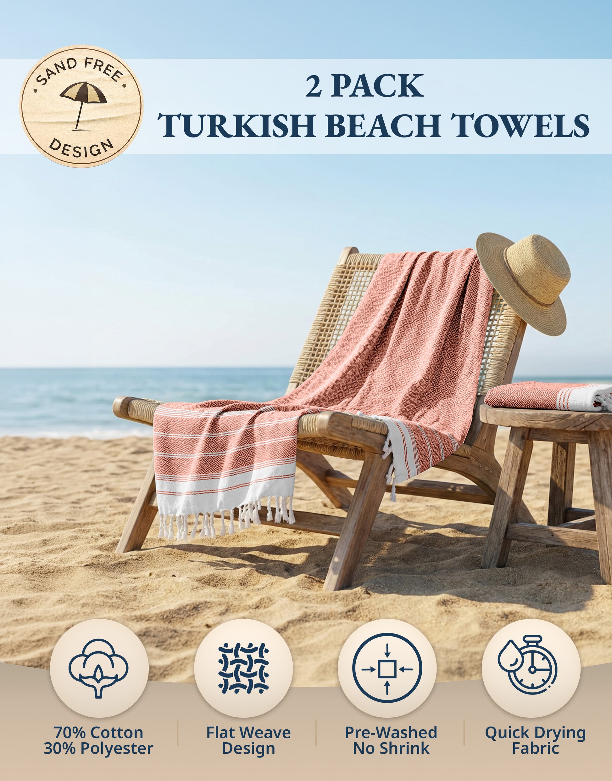 2 PIECE TURKISH BEACH TOWEL SET-BIRD-OF-PARADISE