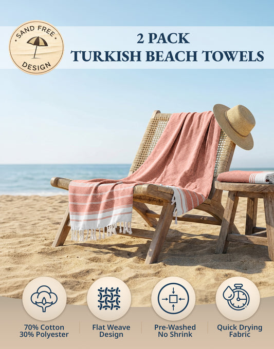 2 PIECE TURKISH BEACH TOWEL SET-BIRD-OF-PARADISE