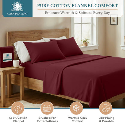 Flannel Sheet Set cp-gallery: color=Rust Red