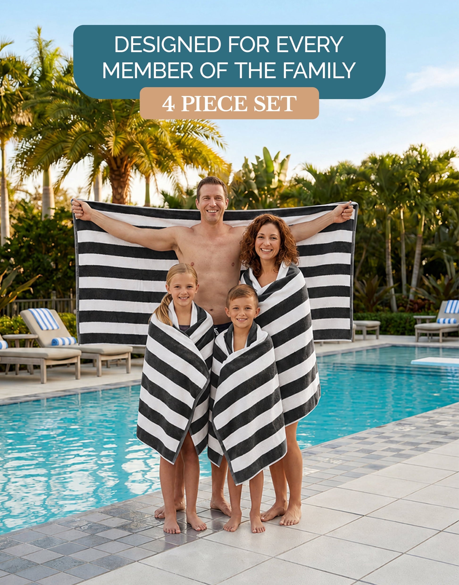 4-Piece Cabana Beach Towel Set