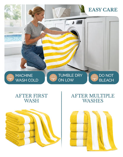 4-Piece Cabana Beach Towel Set cp-gallery: color=Yellow; size=4 Piece Set