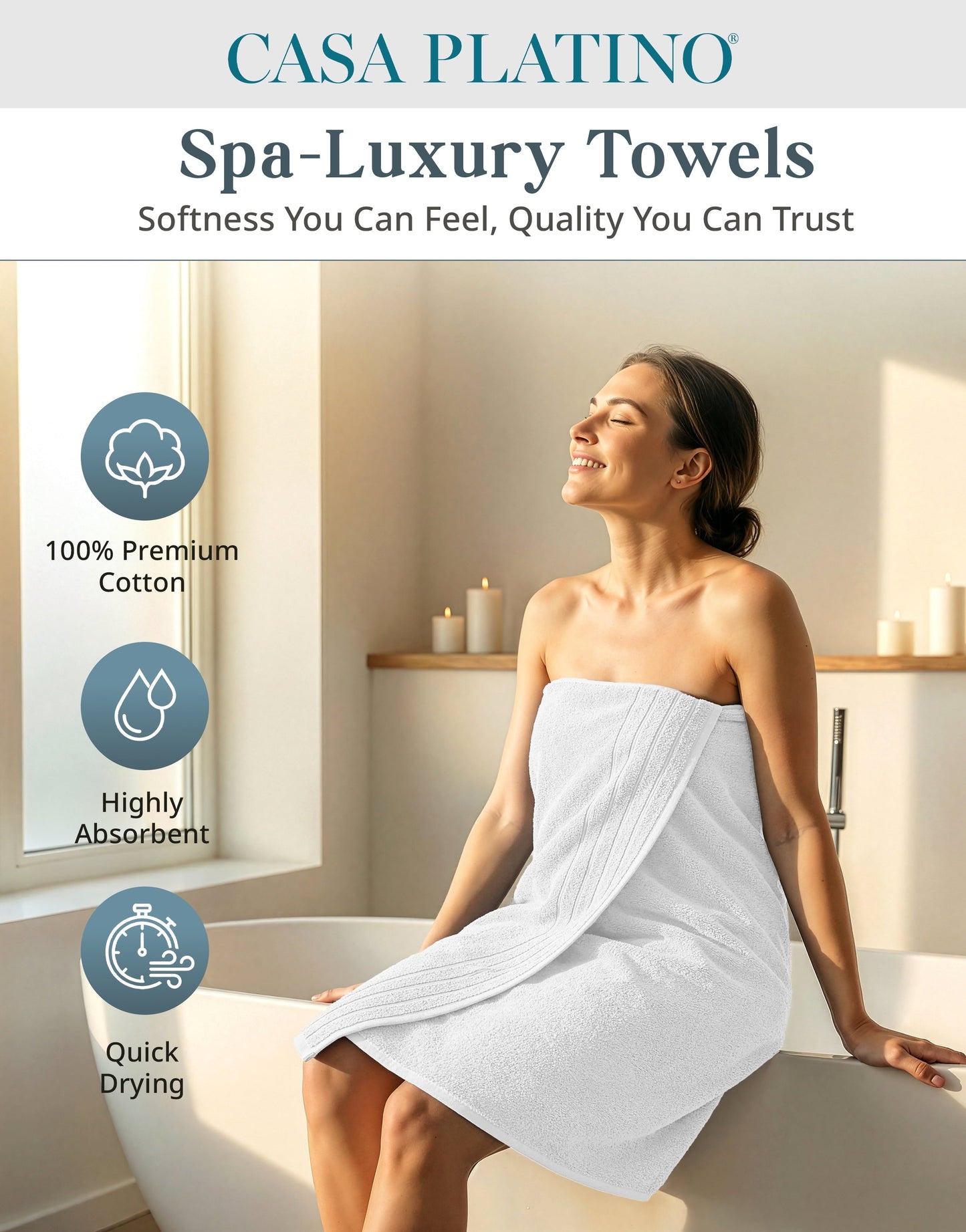 8-Piece Cotton Bath Towel Set cp-gallery: color=White; size=8 Piece Set