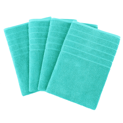 4-Piece Cotton Bath Towels Set cp-gallery: color=Aqua Sky; size=4 Piece Set