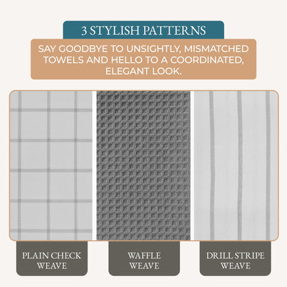 Multi-Weave Kitchen Towel Set cp-gallery: color=Grey