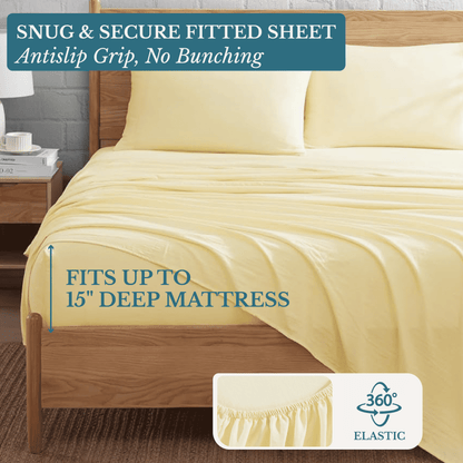 Washed Microfiber Sheet Set cp-gallery: color=Vanilla