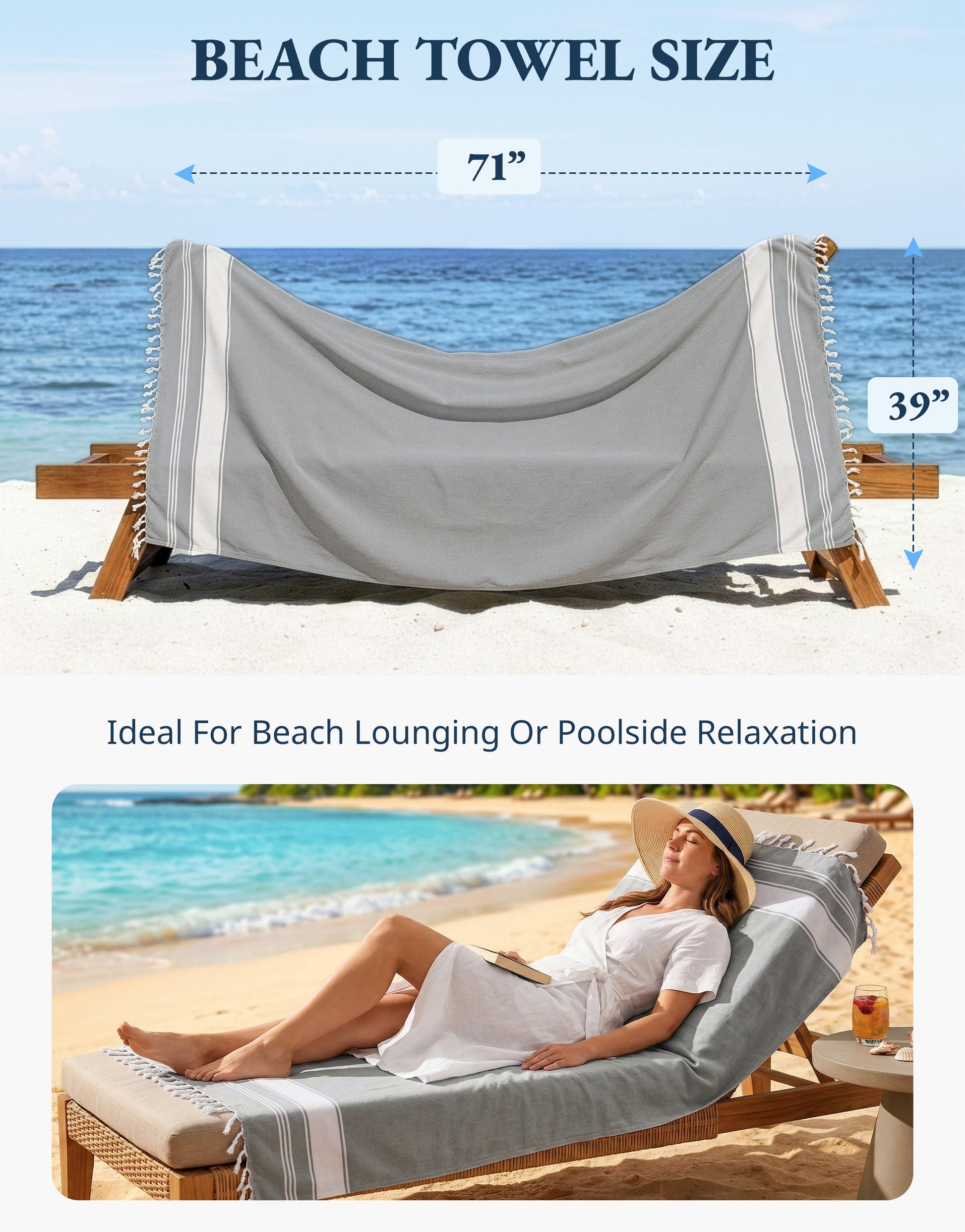 2 PIECE TURKISH BEACH TOWEL SET-ALLOY