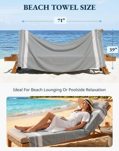 2 PIECE TURKISH BEACH TOWEL SET-ALLOY