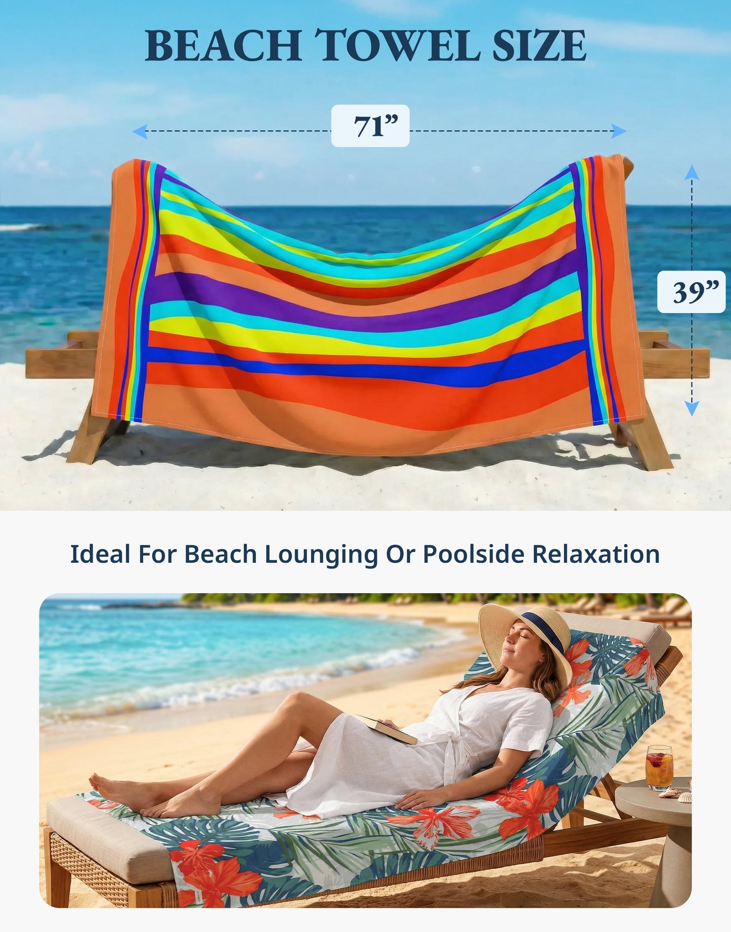 6 PIECE TURKISH BEACH TOWEL SET-Coastal-Mix