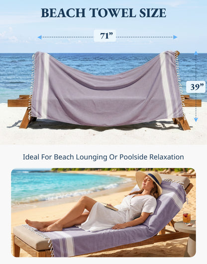 2 PIECE TURKISH BEACH TOWEL SET-DAY-BREAK