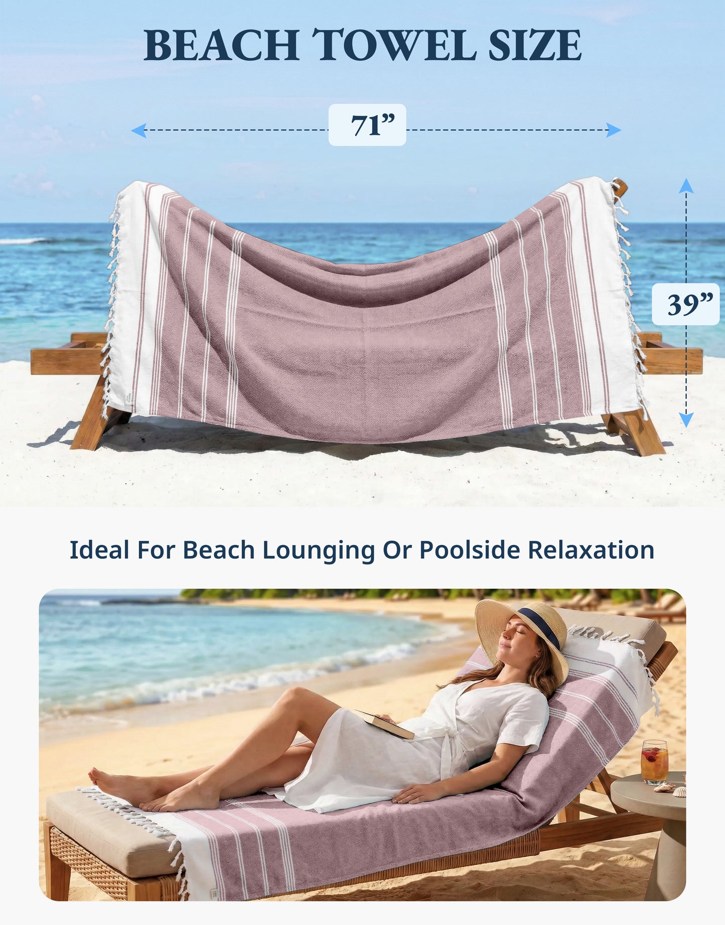 1 PIECE TURKISH BEACH TOWEL-FIRED-BRICK