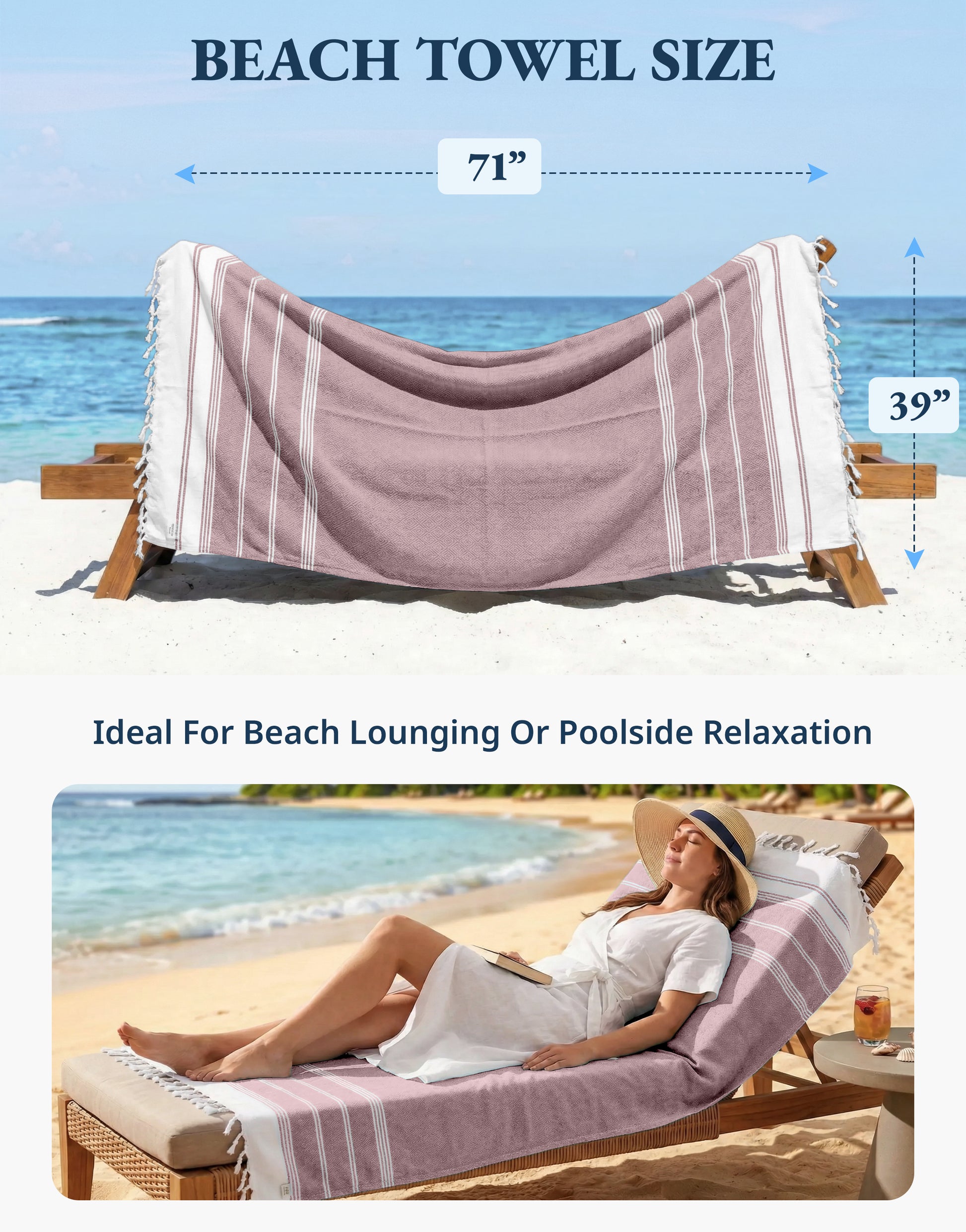 1 PIECE TURKISH BEACH TOWEL-FIRED-BRICK