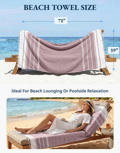 1 PIECE TURKISH BEACH TOWEL-FIRED-BRICK