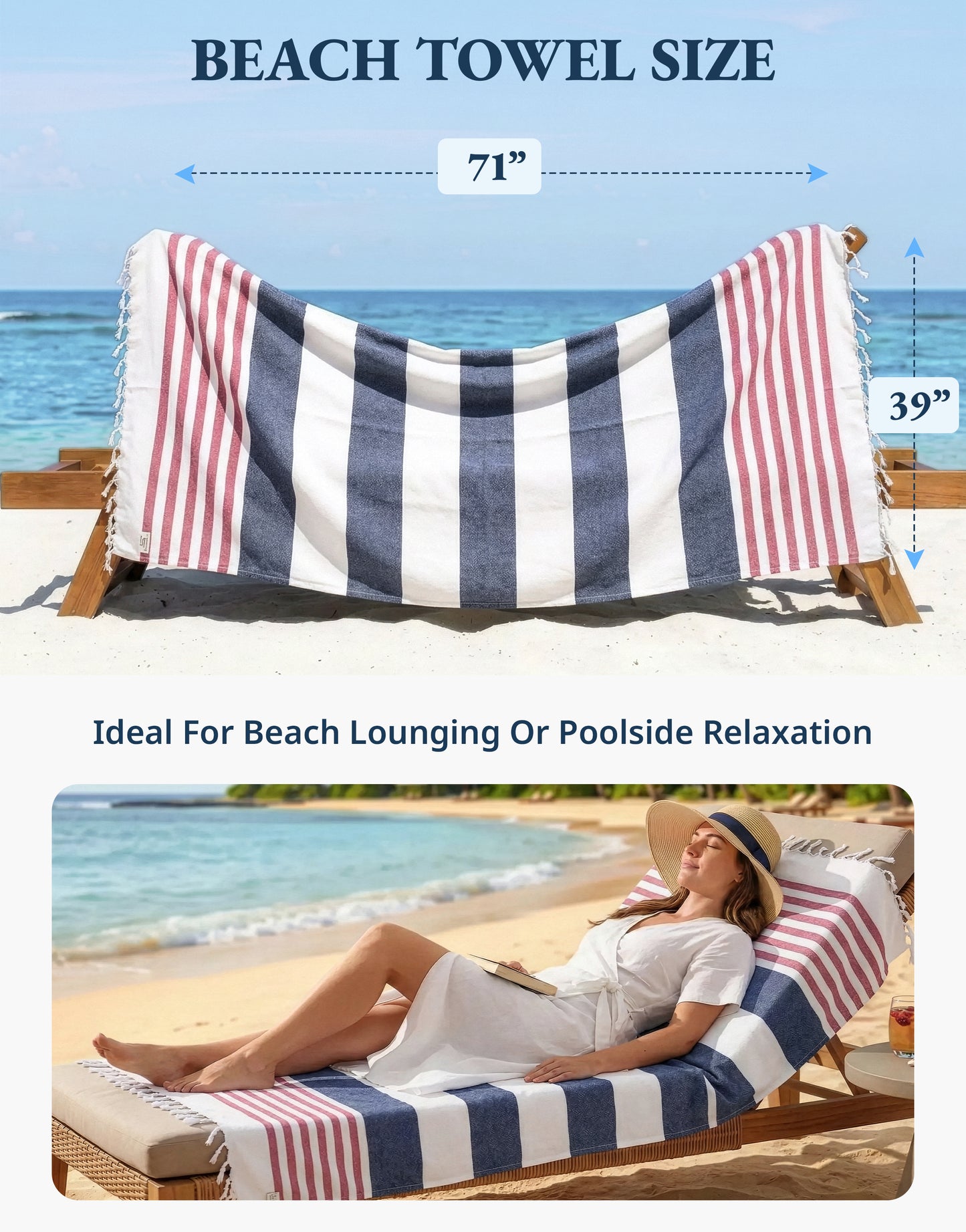 2 PIECE TURKISH BEACH TOWEL SET-OLD-GLORY-PINK