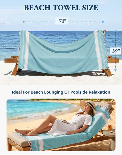 6 PIECE TURKISH BEACH TOWEL SET-Vintage-Beach