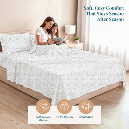 450 Thread Count Cotton Sheet Set cp-gallery: color=Misty Dot
