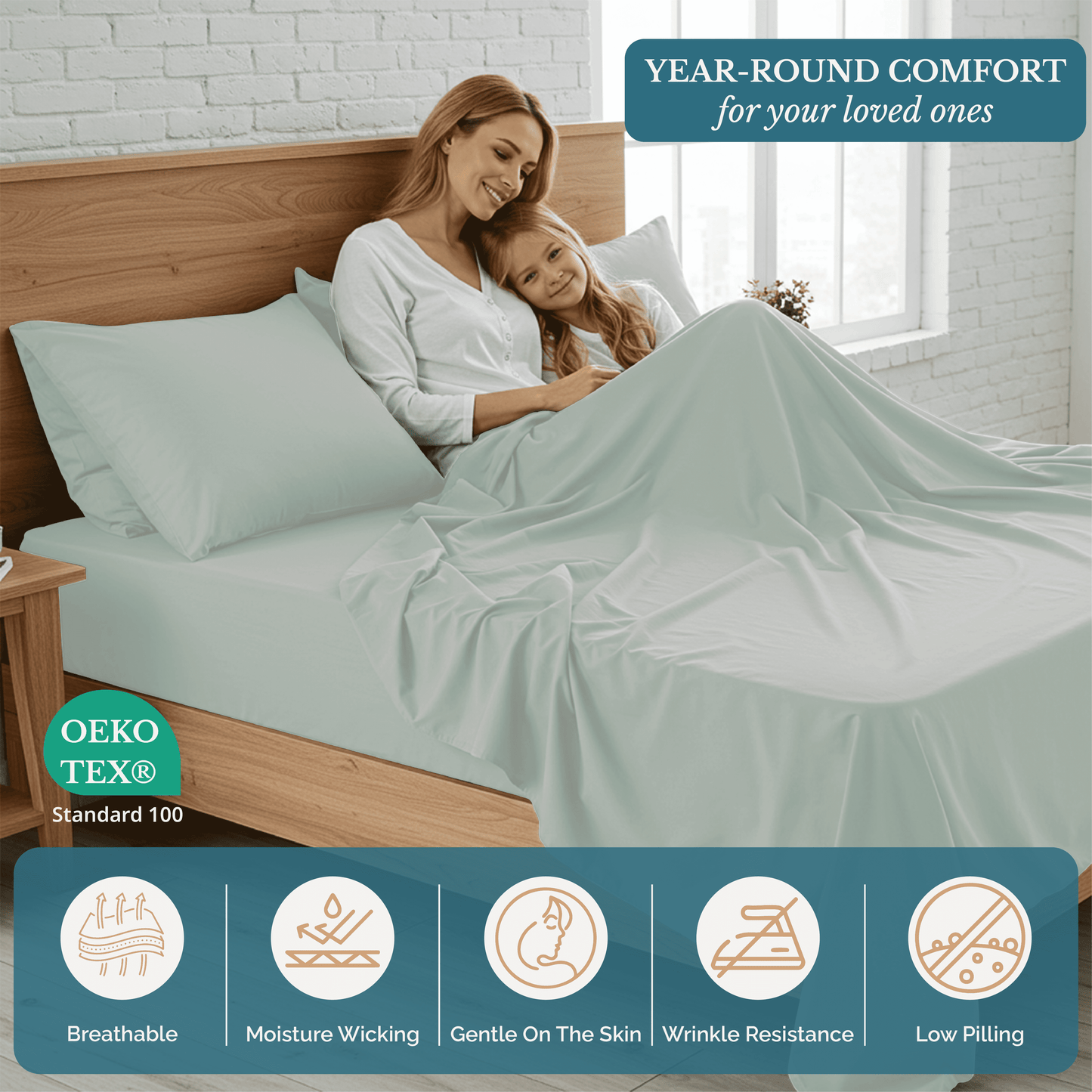 Washed Microfiber Sheet Set cp-gallery: color=Mineral