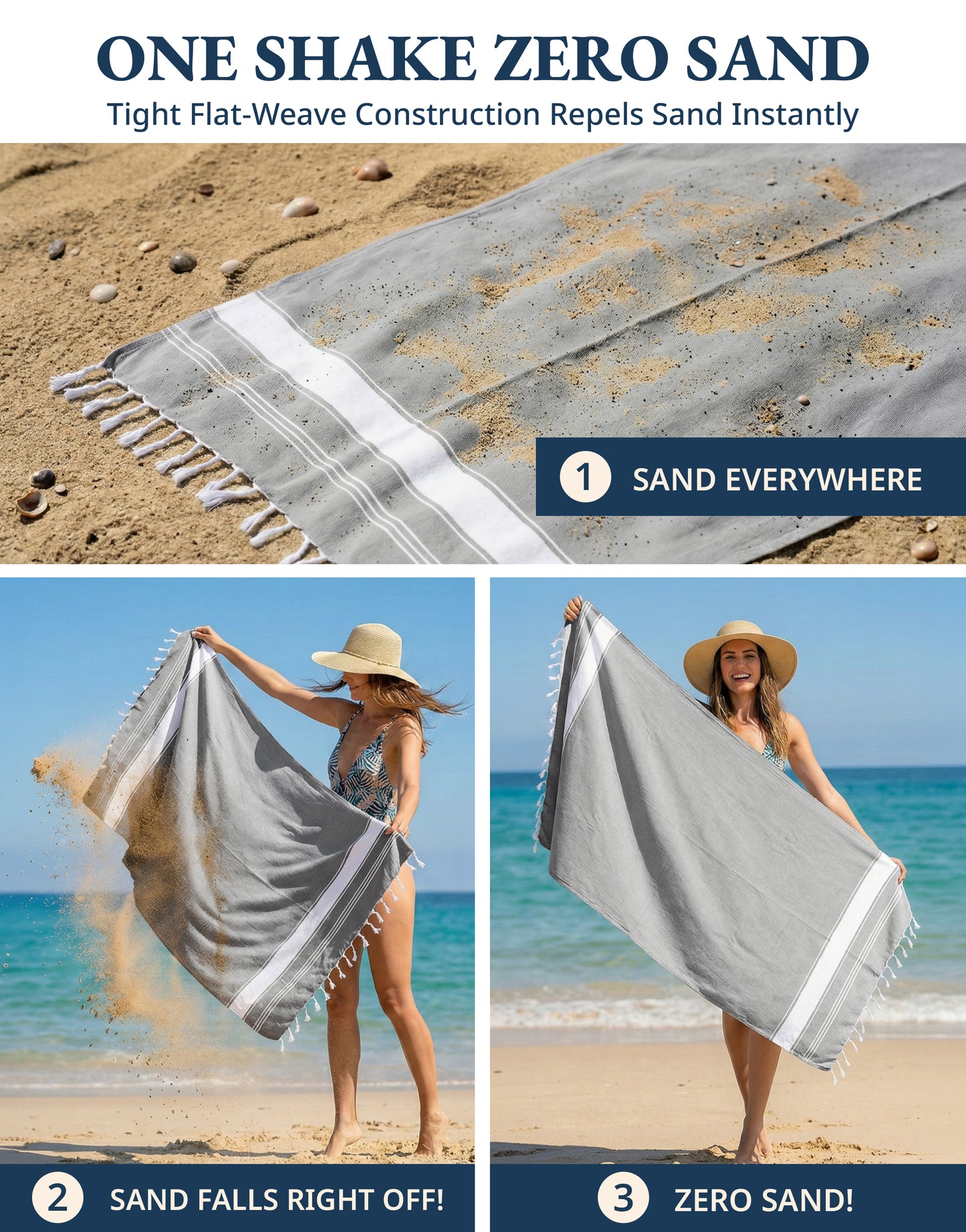 4 PIECE TURKISH BEACH TOWEL SET-ALLOY