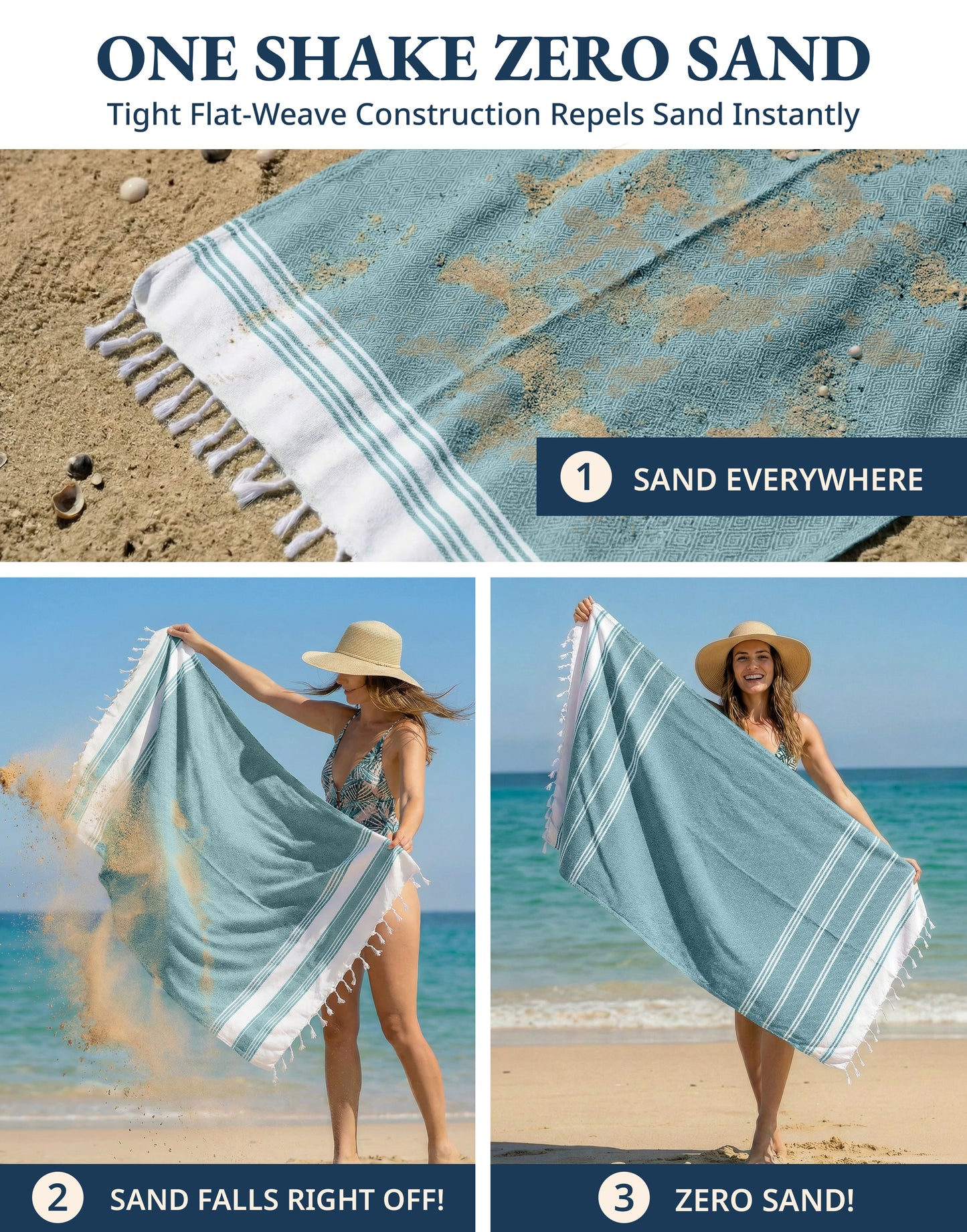 2 PIECE TURKISH BEACH TOWEL SET-BALTIC