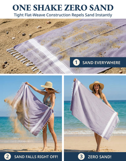 2 PIECE TURKISH BEACH TOWEL SET-DAY-BREAK