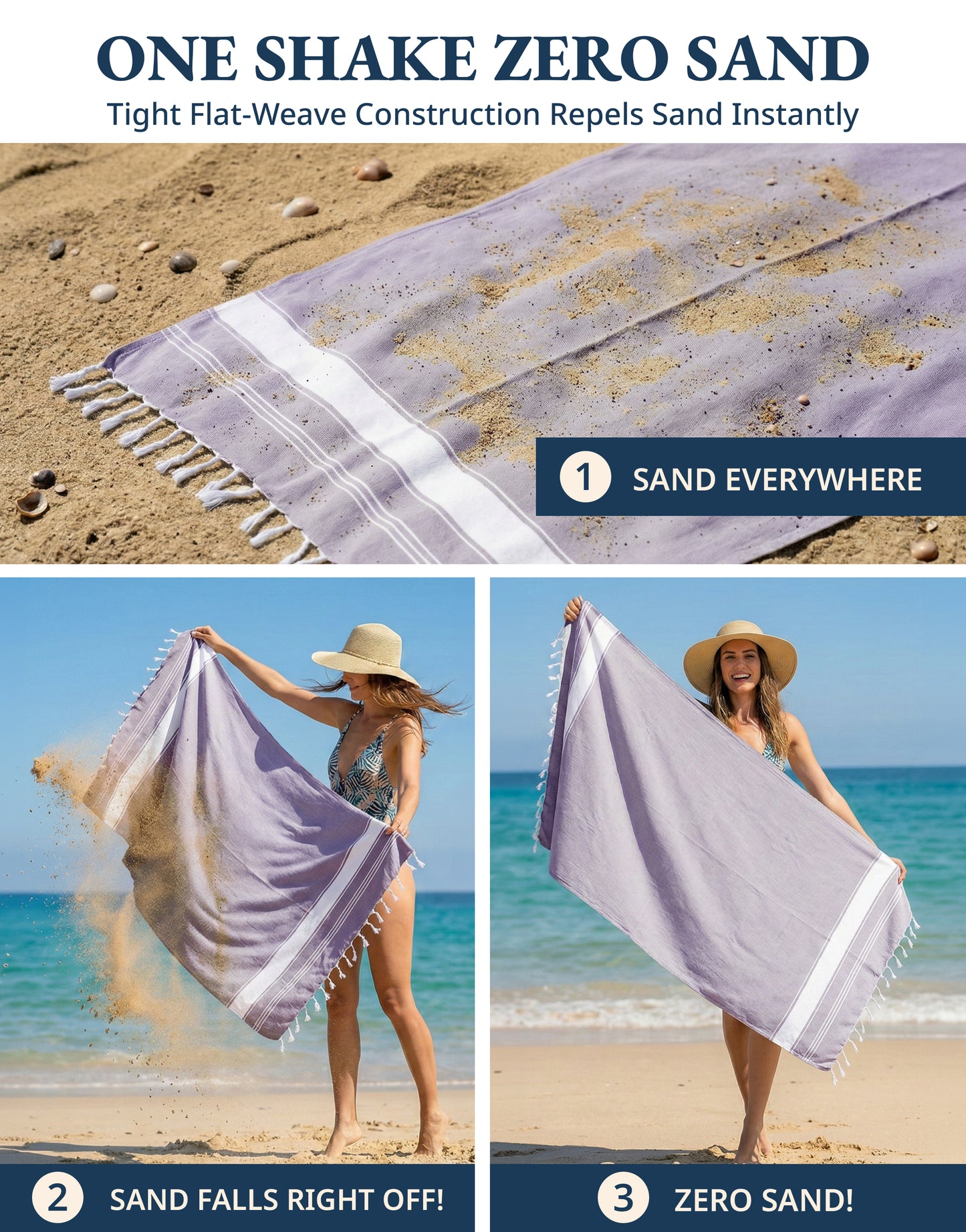 4 PIECE TURKISH BEACH TOWEL SET-DAY-BREAK