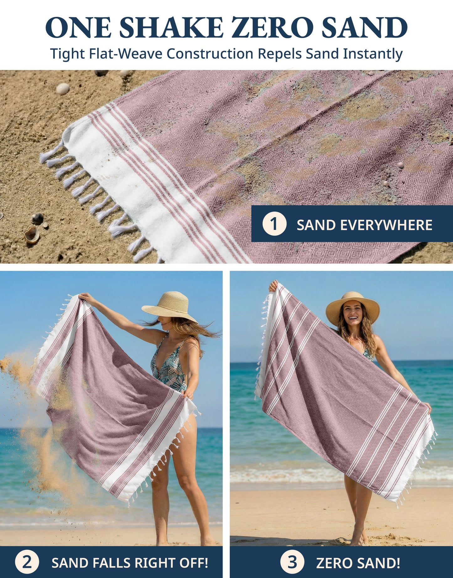 6 PIECE TURKISH BEACH TOWEL SET-Harbor-Glow