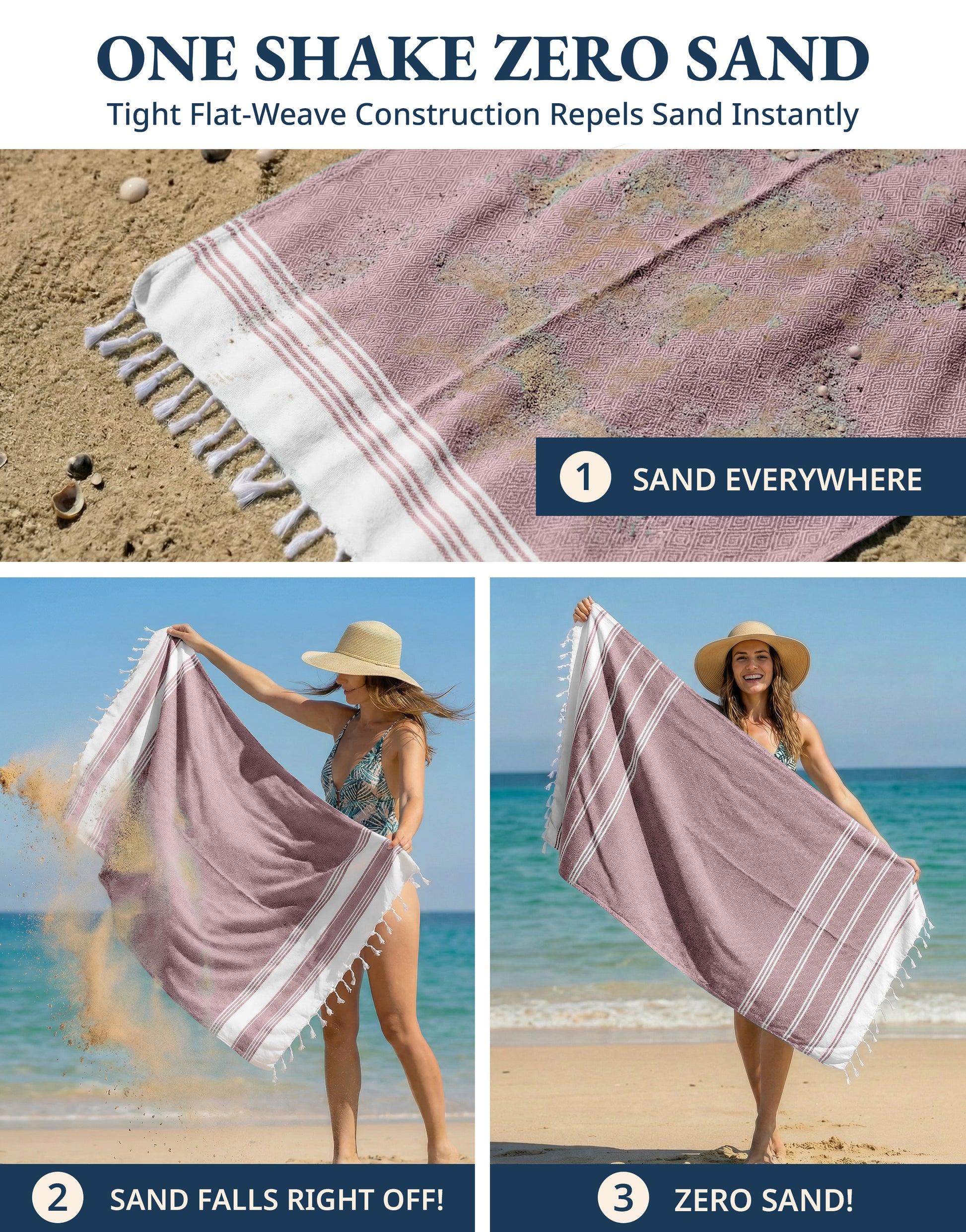 6 PIECE TURKISH BEACH TOWEL SET-Harbor-Glow