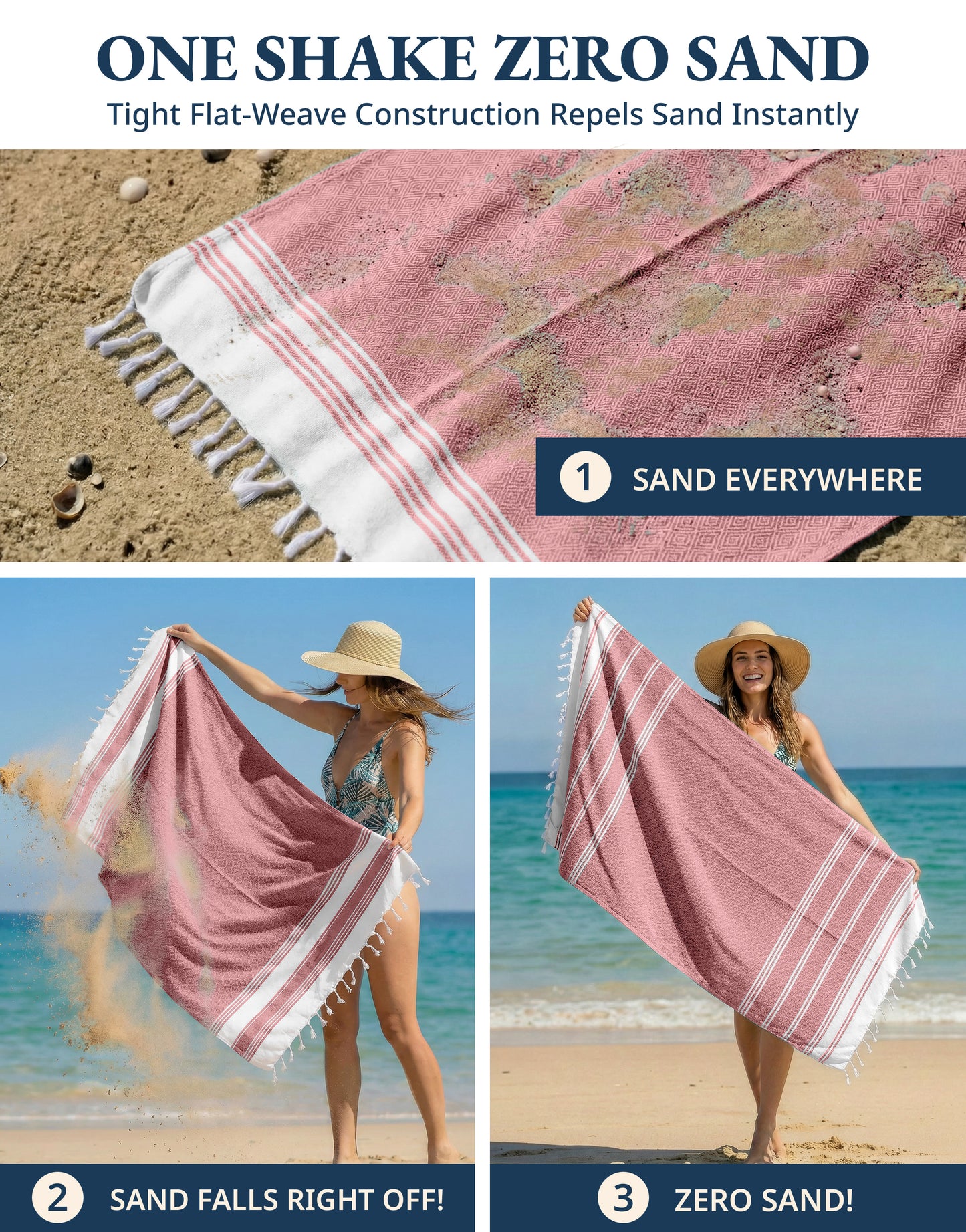 2 PIECE TURKISH BEACH TOWEL SET-HIBISCUS