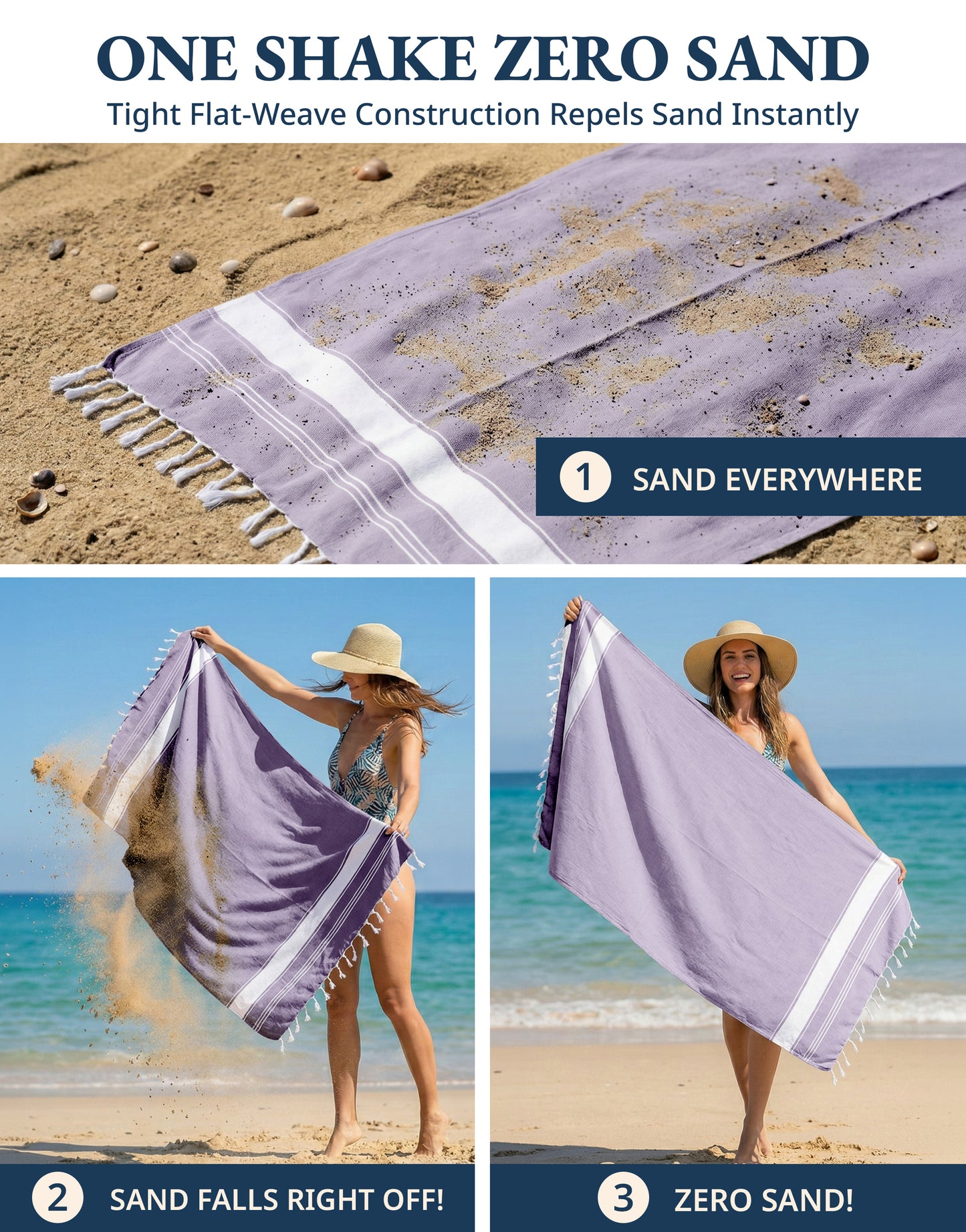 2 PIECE TURKISH BEACH TOWEL SET-REGAL-ORCHID