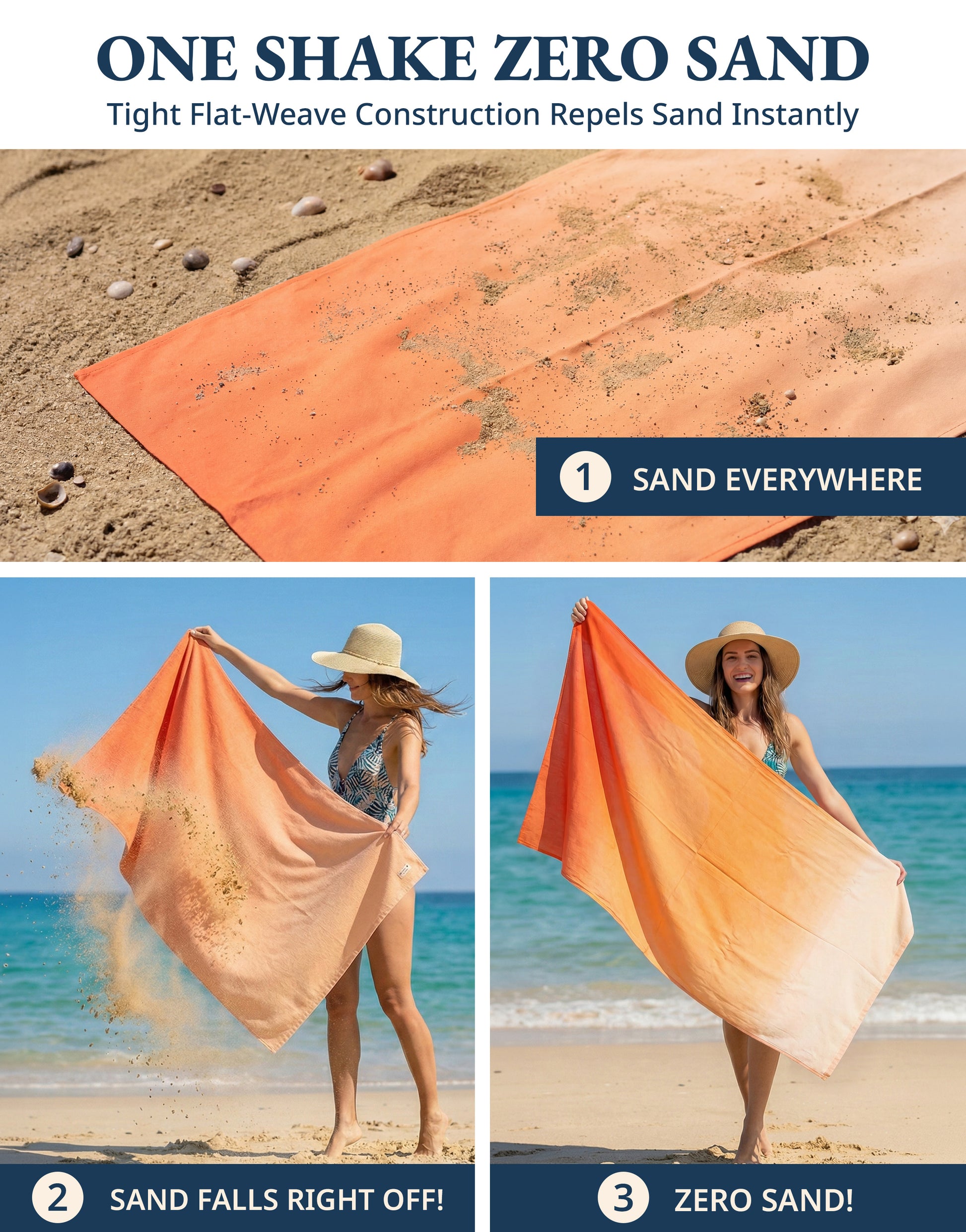 6 PIECE TURKISH BEACH TOWEL SET-Sunset-Tropics