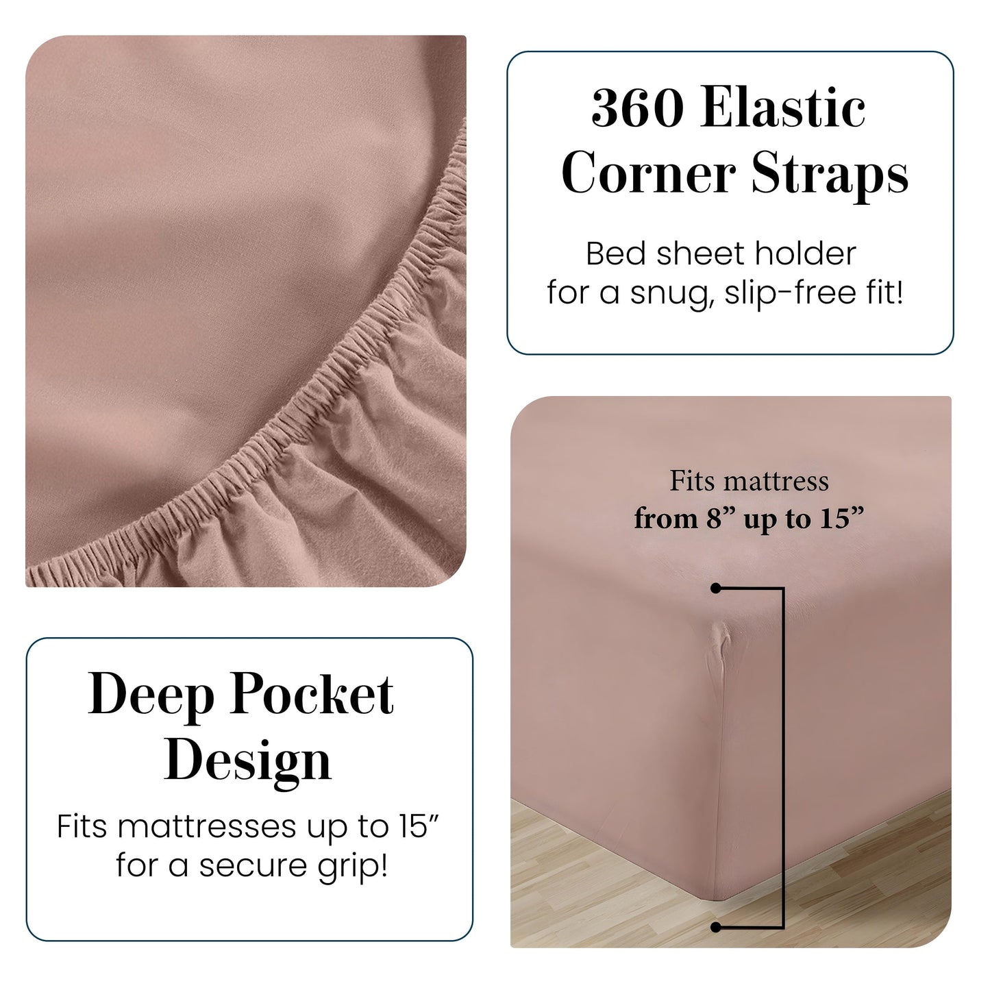 Percale Cotton Sheet Set cp-gallery: color=Sepia Rose